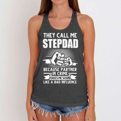 They call me Stepdad Stepfather Father's Day Women's Knotted Racerback Tank
