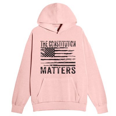 The Constitution Matters Vintage Patriotic American Flag Urban Pullover Hoodie