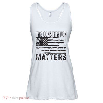 The Constitution Matters Vintage Patriotic American Flag Ladies Essential Flowy Tank
