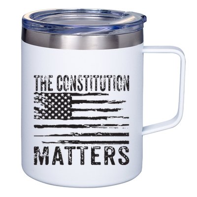 The Constitution Matters Vintage Patriotic American Flag 12oz Stainless Steel Coffee Mug