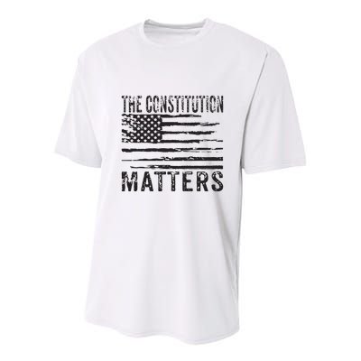 The Constitution Matters Vintage Patriotic American Flag Youth Performance Sprint T-Shirt