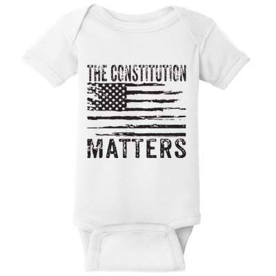 The Constitution Matters Vintage Patriotic American Flag Baby Bodysuit