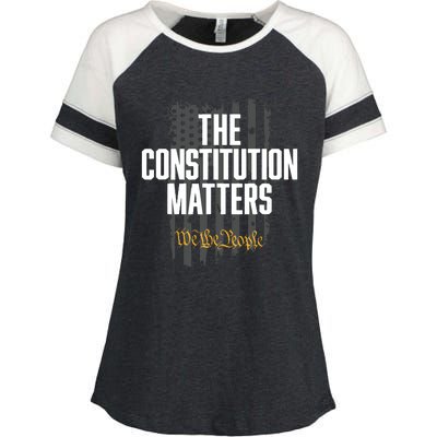 The Constitution Matters Vintage We The People Constitution Enza Ladies Jersey Colorblock Tee