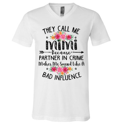 They Call Me Mimi Because Partner In Crime V-Neck T-Shirt