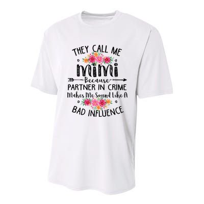They Call Me Mimi Because Partner In Crime Youth Performance Sprint T-Shirt