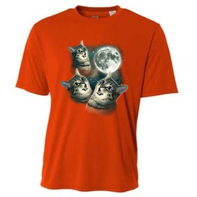 Three Cat Moon Funny Wolves Parody Great Gift Cooling Performance Crew T-Shirt