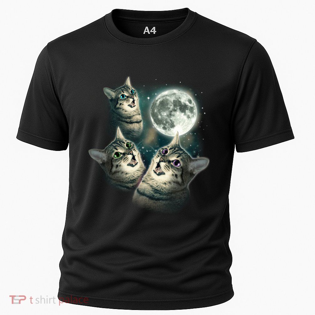 Three Cat Moon Funny Wolves Parody Great Gift Performance Shirt