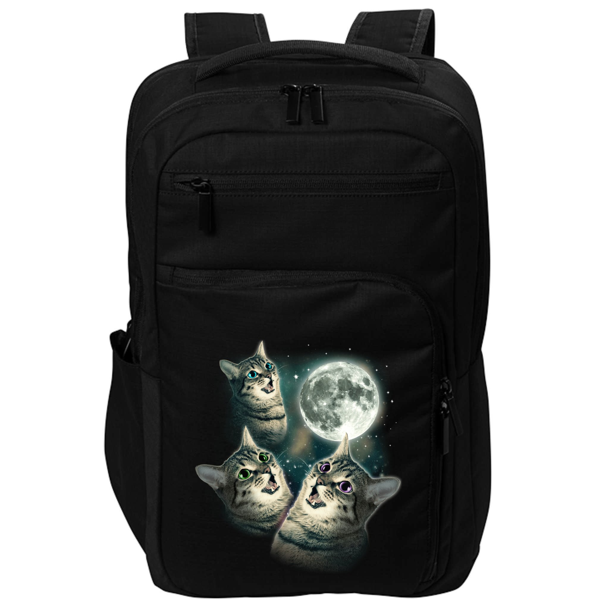 Three Cat Moon Funny Wolves Parody Great Gift Impact Tech Backpack