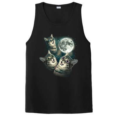 Three Cat Moon Funny Wolves Parody Great Gift PosiCharge Competitor Tank