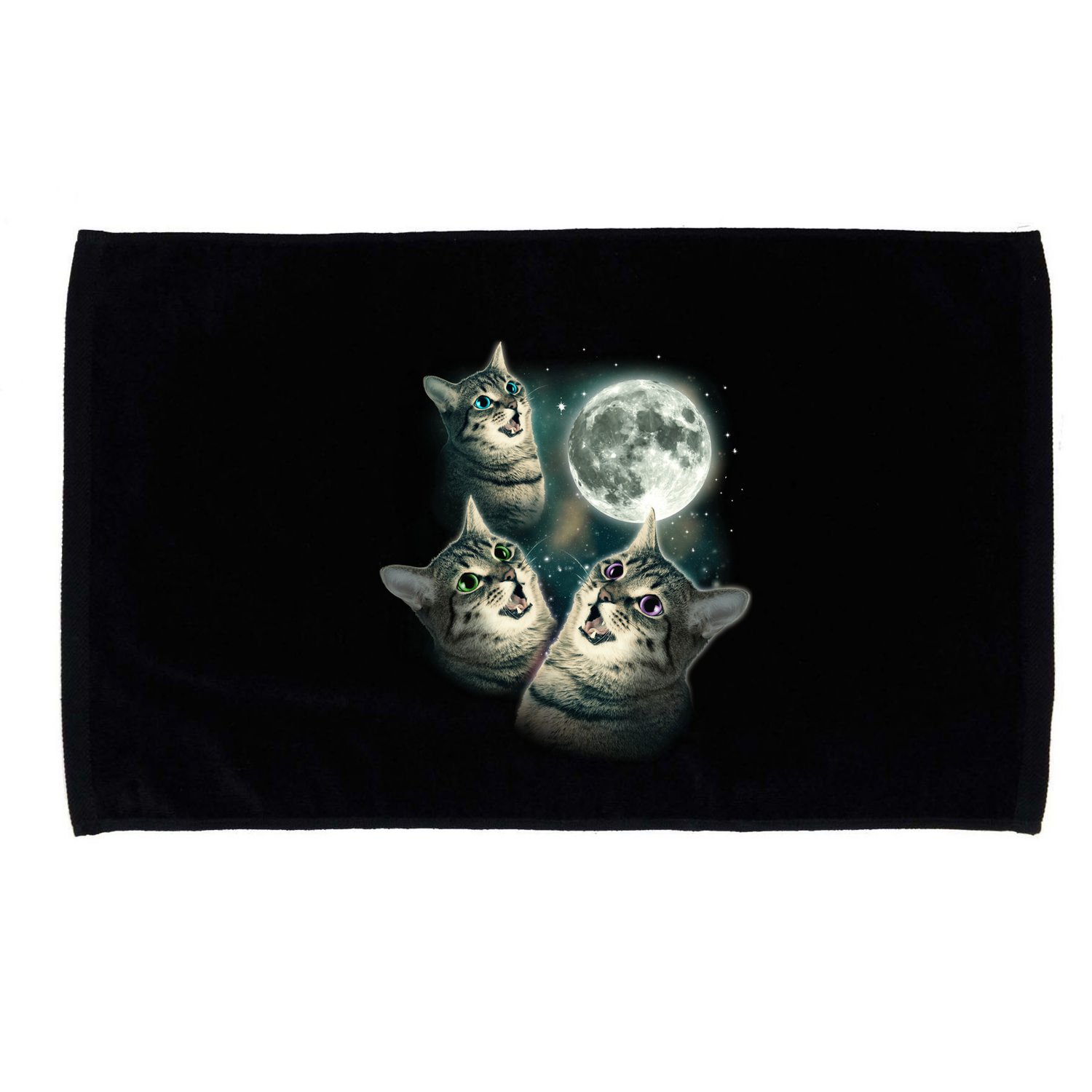 Three Cat Moon Funny Wolves Parody Great Gift Microfiber Hand Towel