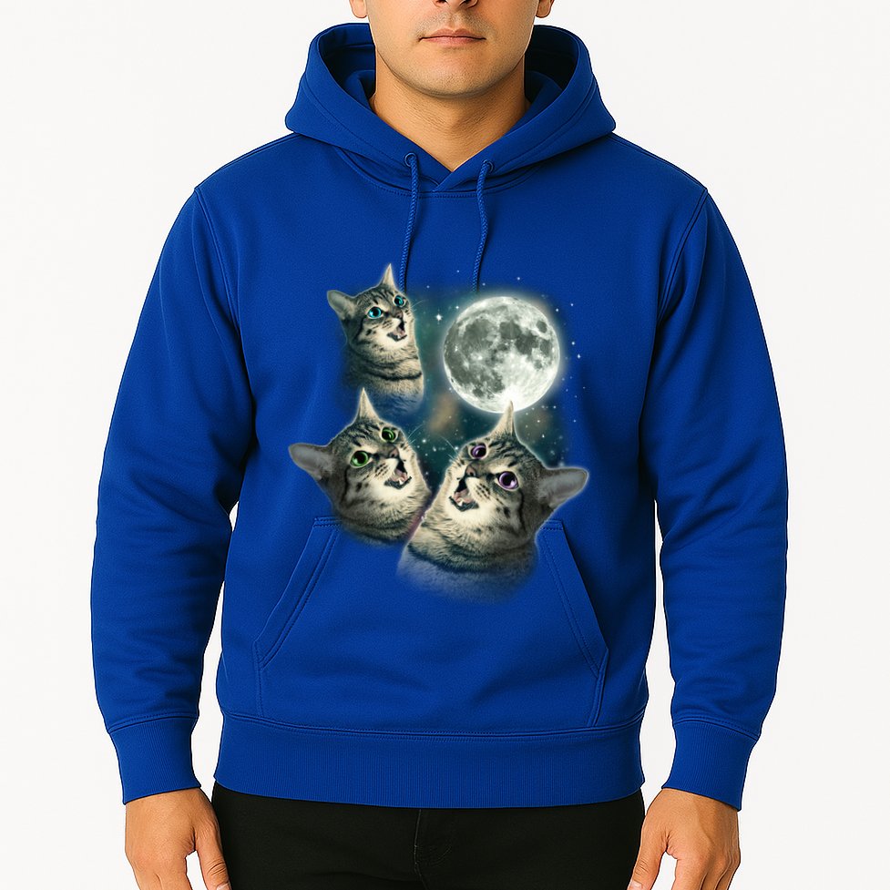 Three Cat Moon Funny Wolves Parody Great Gift Hoodie