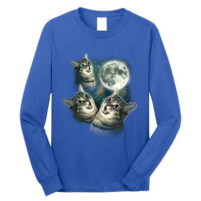 Three Cat Moon Funny Wolves Parody Great Gift Long Sleeve Shirt