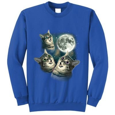Three Cat Moon Funny Wolves Parody Great Gift Sweatshirt