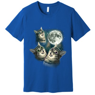 Three Cat Moon Funny Wolves Parody Great Gift Premium T-Shirt