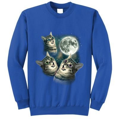 Three Cat Moon Funny Wolves Parody Great Gift Tall Sweatshirt