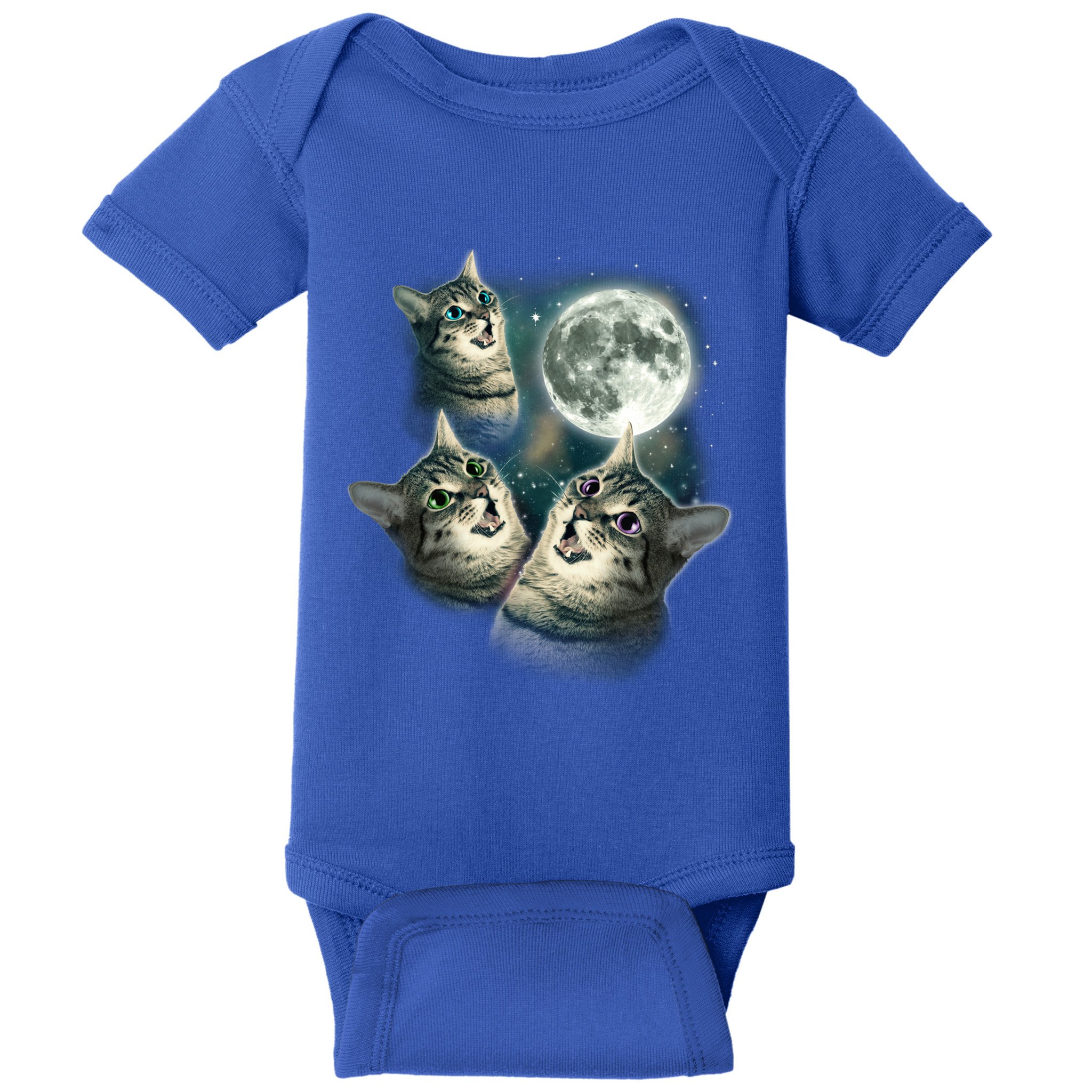Three Cat Moon Funny Wolves Parody Great Gift Baby Bodysuit