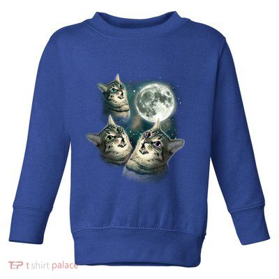 Three Cat Moon Funny Wolves Parody Great Gift Toddler Sweatshirt