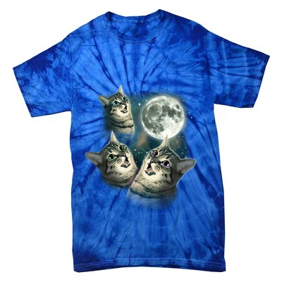 Three Cat Moon Funny Wolves Parody Great Gift Tie-Dye T-Shirt