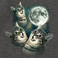 Three Cat Moon Funny Wolves Parody Great Gift Vector Backpack