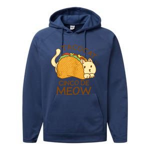 Taco Cat Mexican Cinco De Mayo Performance Fleece Hoodie