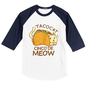 Taco Cat Mexican Cinco De Mayo Baseball Sleeve Shirt