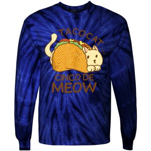 Taco Cat Mexican Cinco De Mayo Tie-Dye Long Sleeve Shirt