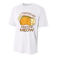 Taco Cat Mexican Cinco De Mayo Performance Sprint T-Shirt