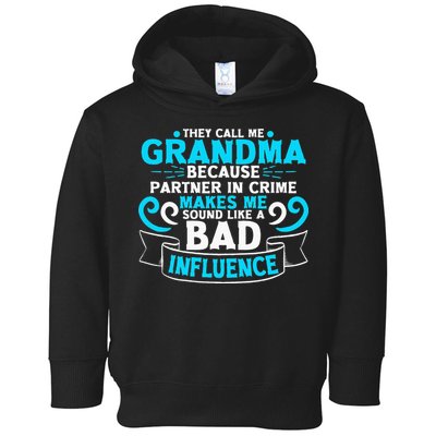 They Call Me Grandma Because Partner In Crime Bad Influence Toddler Hoodie