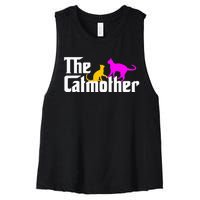 The Cat Mother Mother's Day Cat Owner Cat mom Gifts Women's Racerback Cropped Tank