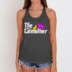 The Cat Mother Mother's Day Cat Owner Cat mom Gifts Women's Knotted Racerback Tank