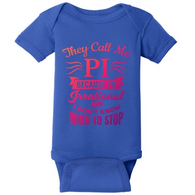 They Call Me Pi Symbol Pi Day Cute Funny Gift Baby Bodysuit