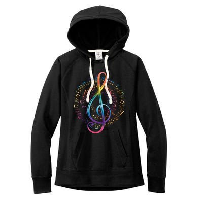 Treble Clef Musician Gift Classical Music Gift Women's Fleece Hoodie