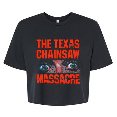 Texas Chainsaw Massacre SallyS Eyes And Jumbo Bella+Canvas Jersey Crop Tee