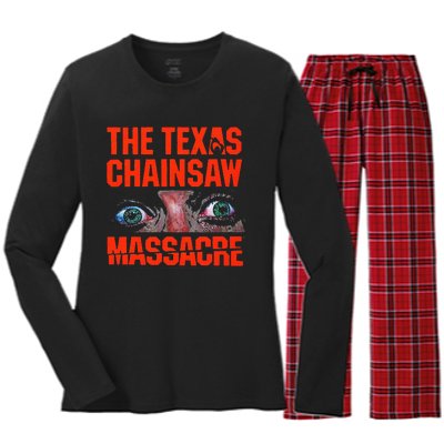 Texas Chainsaw Massacre SallyS Eyes And Jumbo Women's Long Sleeve Flannel Pajama Set 