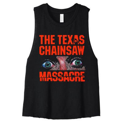 Texas Chainsaw Massacre SallyS Eyes And Jumbo Women's Racerback Cropped Tank