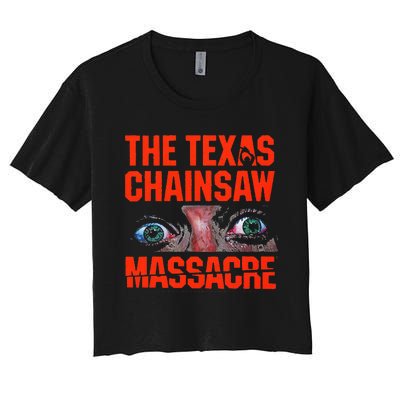 Texas Chainsaw Massacre SallyS Eyes And Jumbo Women's Crop Top Tee