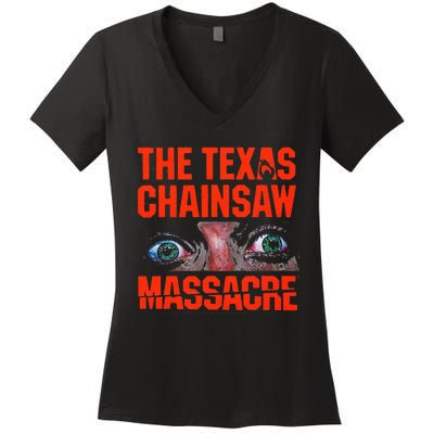 Texas Chainsaw Massacre SallyS Eyes And Jumbo Women's V-Neck T-Shirt