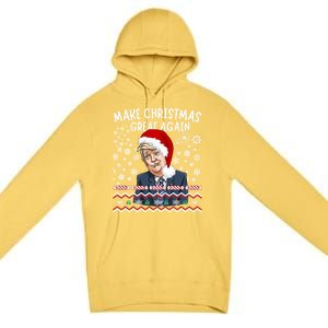 Trump Christmas Make Christmas Great Funny Matching Pajama Gift Premium Pullover Hoodie