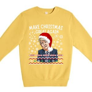 Trump Christmas Make Christmas Great Funny Matching Pajama Gift Premium Crewneck Sweatshirt