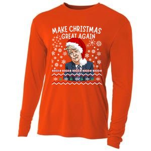 Trump Christmas Make Christmas Great Funny Matching Pajama Gift Cooling Performance Long Sleeve Crew