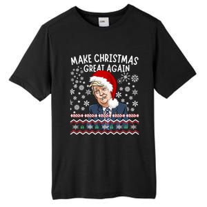 Trump Christmas Make Christmas Great Funny Matching Pajama Gift Tall Fusion ChromaSoft Performance T-Shirt