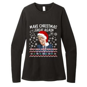 Trump Christmas Make Christmas Great Funny Matching Pajama Gift Womens CVC Long Sleeve Shirt