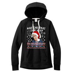 Trump Christmas Make Christmas Great Funny Matching Pajama Gift Women's Fleece Hoodie