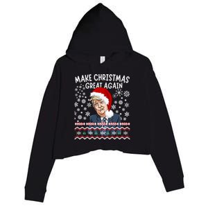 Trump Christmas Make Christmas Great Funny Matching Pajama Gift Crop Fleece Hoodie