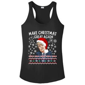 Trump Christmas Make Christmas Great Funny Matching Pajama Gift Ladies PosiCharge Competitor Racerback Tank