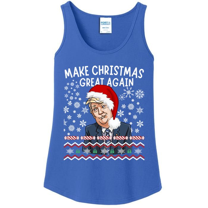 Trump Christmas Make Christmas Great Funny Matching Pajama Gift Ladies Essential Tank