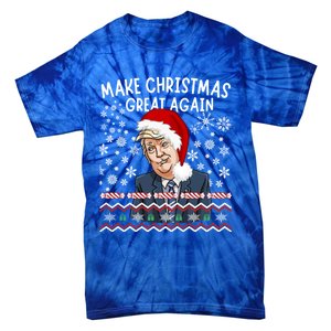 Trump Christmas Make Christmas Great Funny Matching Pajama Gift Tie-Dye T-Shirt