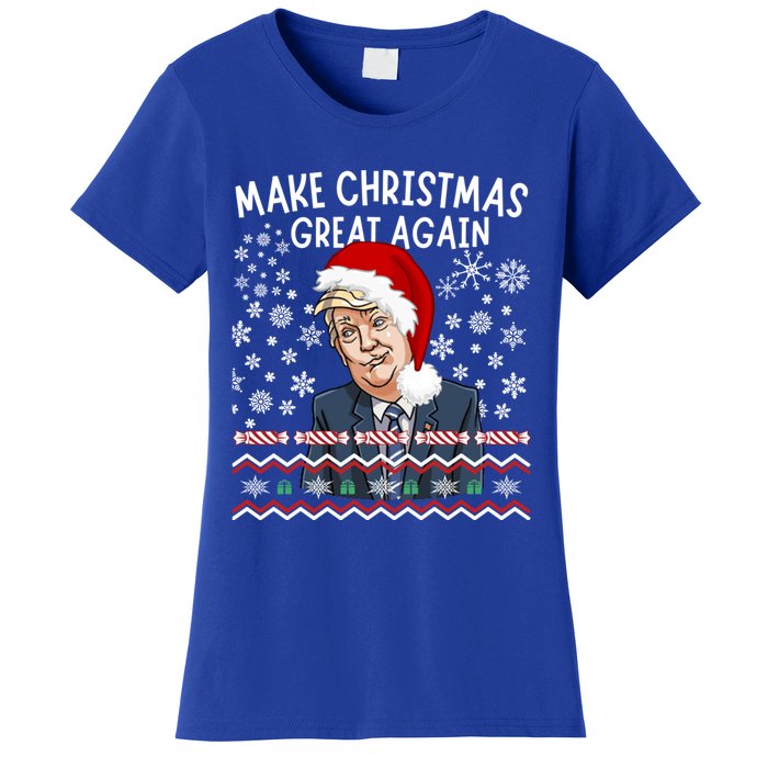 Trump Christmas Make Christmas Great Funny Matching Pajama Gift Women's T-Shirt