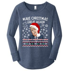 Trump Christmas Make Christmas Great Funny Matching Pajama Gift Women's Perfect Tri Tunic Long Sleeve Shirt