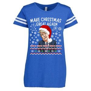 Trump Christmas Make Christmas Great Funny Matching Pajama Gift Enza Ladies Jersey Football T-Shirt